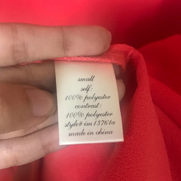 Francescas Buttons Shift‎ Mini Dress Womens Small Coral Short Cap Sleeves - Picture 7 of 9